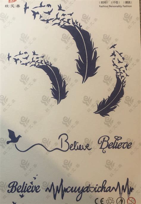 Blue Feather and Bird Temporary Tattoo Realistic Believe - Etsy