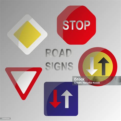 Road Signs Of Europe In Gradient Priority Road Signs Of Europe Bright ...