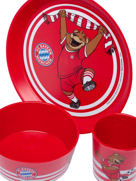 Babies Childrens Crockery Set Berni 3 Pieces Red Official Fc Bayern