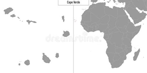 Map of Cape Verde and Location on Africa Map Stock Vector ...