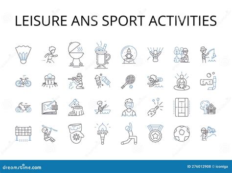 Leisure Ans Sport Activities Line Icons Collection Recreation