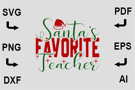 Santas Favorite Teacher Svg Graphic By Creativedesignshop · Creative