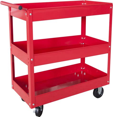 Torin Aptc302b Steel Tool Service Push Cart With 3 Shelves And 200 Lb