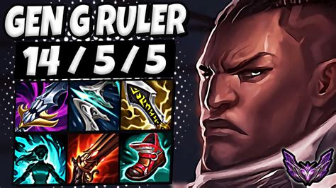 Lucian Vs Draven ADC Gen G Ruler Patch 12 21 Ranked Master Korea