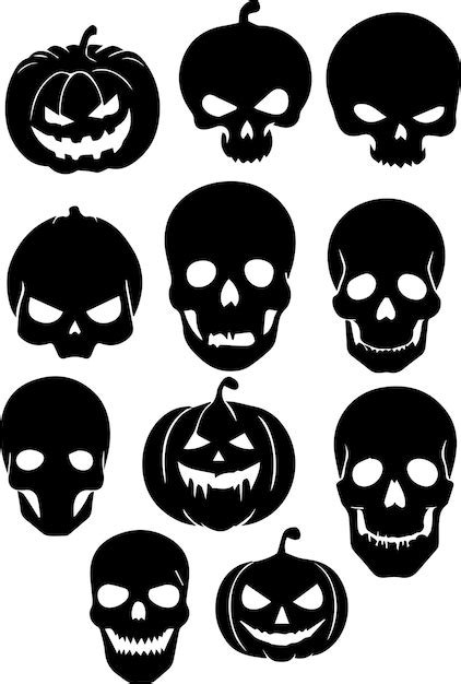 Premium Vector | Halloween skull silhouette