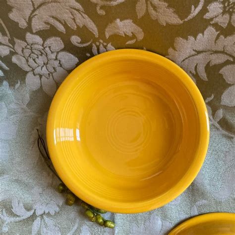 Fiestaware Dining Fiesta Ware Pair Of Soup Bowls Yellow Fiesta Ware Bowls Euc Made In Usa