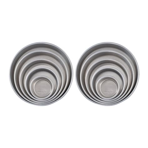 Nordic Ware Naturals 5 Piece Aluminum Layer Cake Pan Set Silver 2 Pack