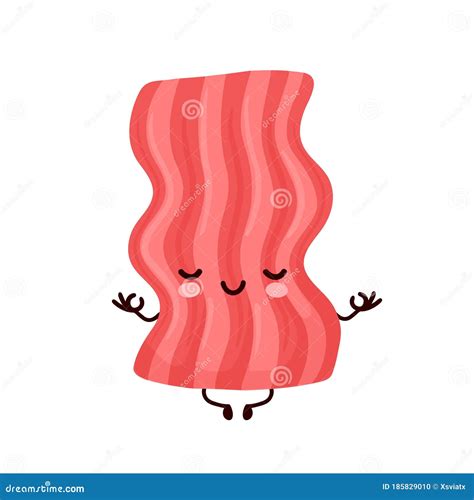 Funny Bacon Slice Isolated Cartoon Character 88092113