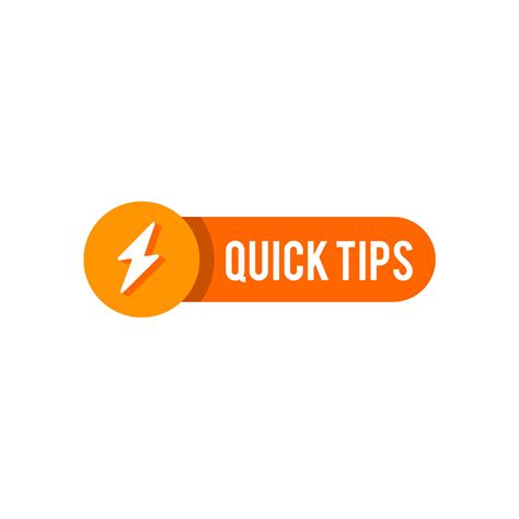Quick tips vector template post with thunder lightning icon sticker for