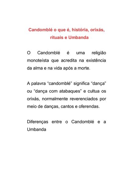 Candomblé o que é história orixás rituais e Umbanda por Filipe