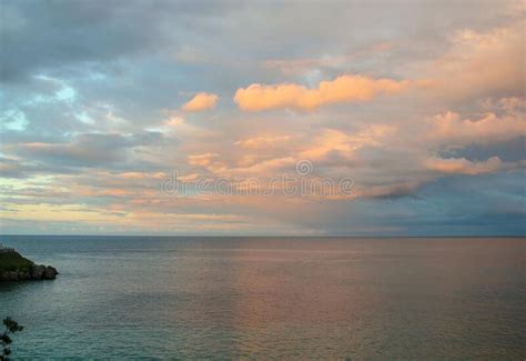 Clouds In Sunset Reflected On The Sea Stock Image Image Of Landscape