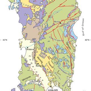 Geological Map Of Sardinia At 1 250 000 Scale By Cherchi Et Al 1982