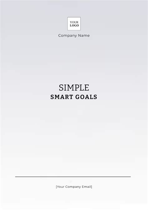 simple smart goals template  edit