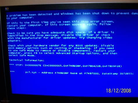 bsod instalare windows xp comp nou