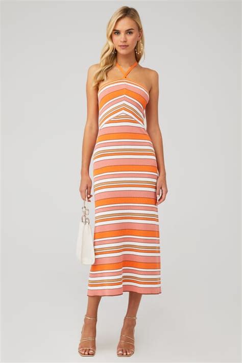 Minkpink Paige Stripe Knit Dress In Sunset Fashionpass