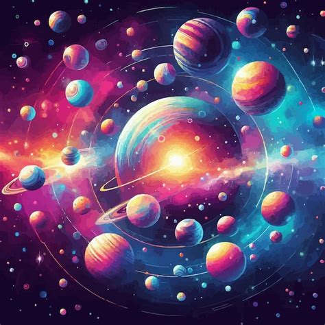 Fondo De La Galaxia Con Planetas Coloridos Brillante Ilustraci N