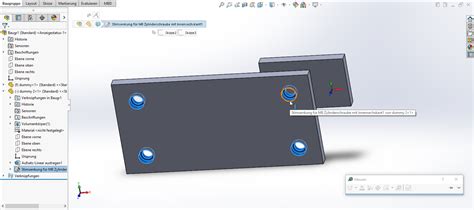 Bohrungsserie Funktioniert Nicht Ds Solidworks Solidworks L Sung