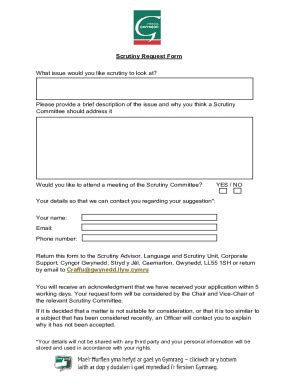 Fillable Online Scrutiny Request Form Fax Email Print PdfFiller