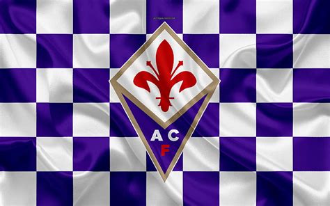 ACF Fiorentina Logo Creative Art Violet White Checkered Flag Italian