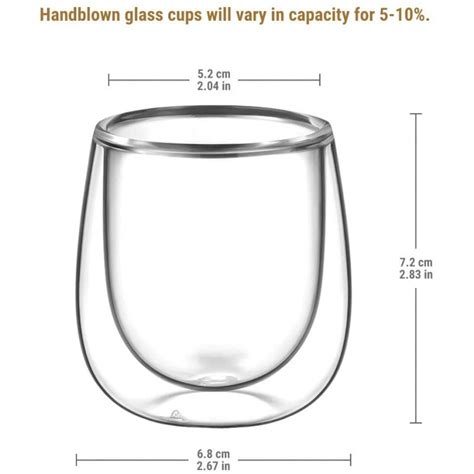 Glastal Double Walled Espresso Coffee Glass Cups Glasses Borosilicate