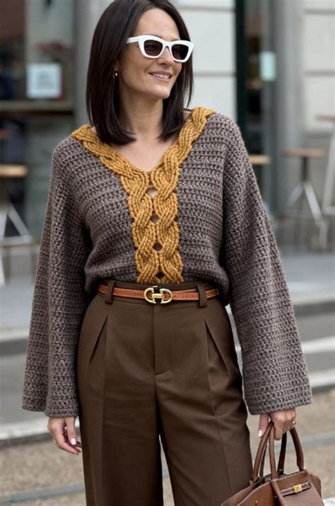 Crochet Pattern Serena Cable Sweater Themailodesign