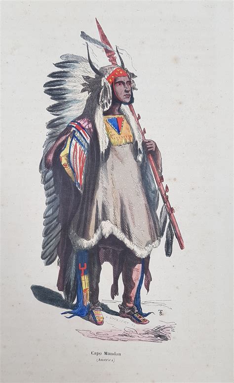 Chief Mandan Indians North Dakota US 1870 Markaert Western - Etsy