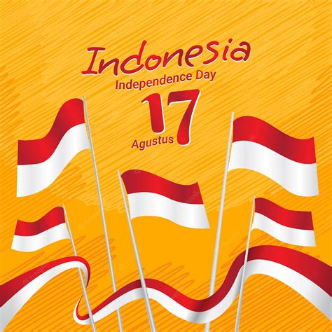 Premium Vector | Independence day indonesian flags