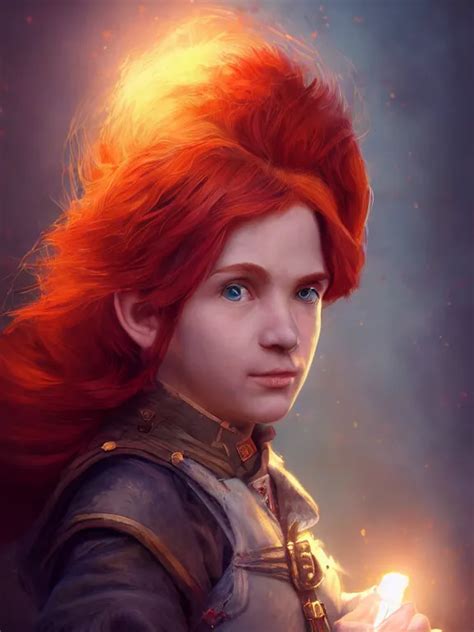 Portrait Art Of Red Haired Halfling Bard 1 9 Year Stable Diffusion