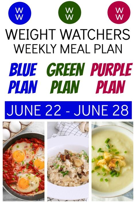 Weight Watchers Weekly Meal Plan For All Plans