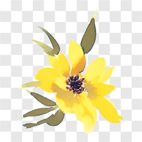 Download Yellow Flower Painting For Home Or Office Decor Png Online