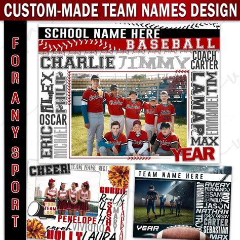 Custom Team Names Design ALL SPORTS Digital Work High Quality - Etsy