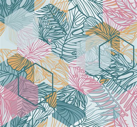 Seamless Tropical Pattern Stock Vector Illustration Of Blue 19530626