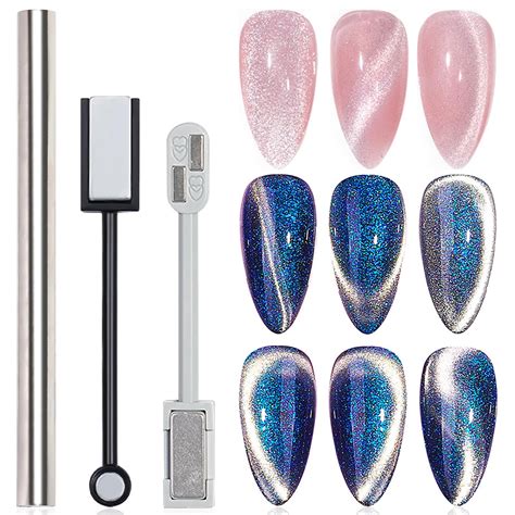 Danneasy 3pcs Cat Eye Magnet For Nails Acrylic Magnetic