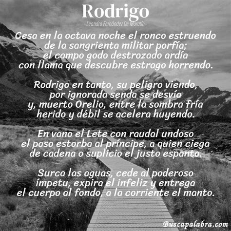 Poema Rodrigo De Leandro Fern Ndez De Morat N An Lisis Del Poema