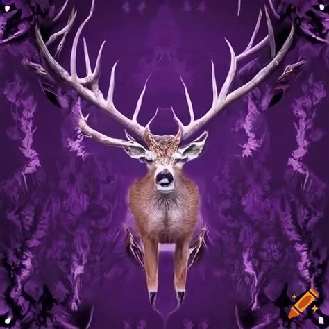 Purple Wallpaper With Deer Antlers Patterned Like Lightning Bolts On Craiyon