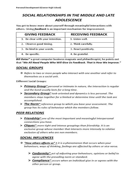 Social Relationships In Middle And Late Adolescence Pdf Social Group Leadership