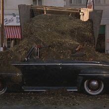 Biff Tannen wrecks his car into a manure truck, causing 300 bucks ...