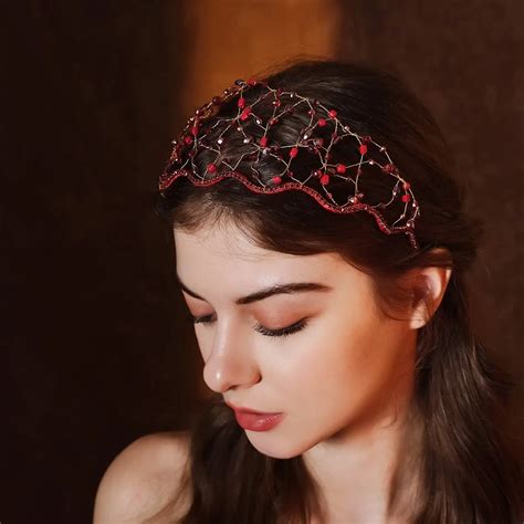 Bride S Wedding Fashion Arabic Hairband Handmade Black Bead Fashion