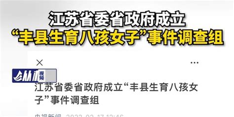 江苏省委省政府丰县生育八孩女子事件调查组成立含视频手机新浪网