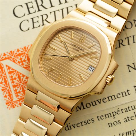 Patek Philippe Yellow Gold Nautilus Ref With Papers Rolex