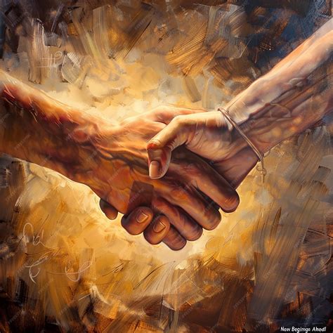 Premium Photo | New Beginnings Ahead Handshake Symbol in Soft Waves