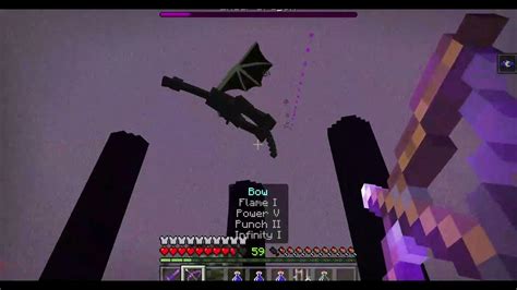 Minecraft Defeating Ender Dragon Youtube