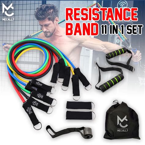 Jual Resistance Bands 11 In 1 Set Tali Pembantu Fitness Gym Power 024