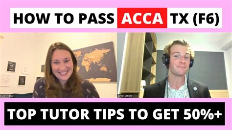 ⭐️ How To Pass Acca Tx F6 Top Tutor Tips To Get 50 ⭐️ Acca Taxation Acca F6 Youtube