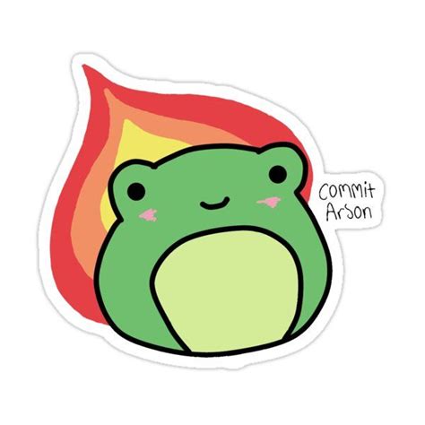 Arson Frog Sticker For Sale By Evievmholmes Cute Doodles Cute