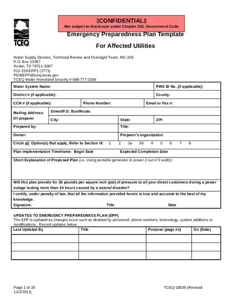 Emergency Preparedness Plan Template Doc Template | pdfFiller