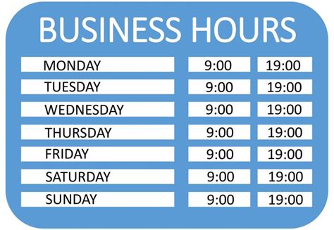 Operating Hours Sign Looking For Ready Made Hours Of Operating Front