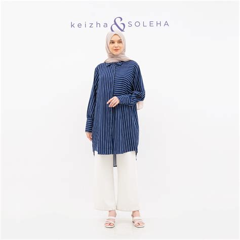 Jual Keizha Soleha Linely Shirt Tunik Shopee Indonesia