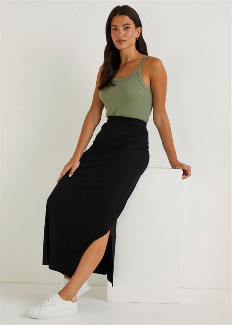 Black Jersey Maxi Skirt Matalan