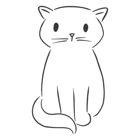 Dise O Png Y Svg De Gato Simple Lineal Para Camisetas